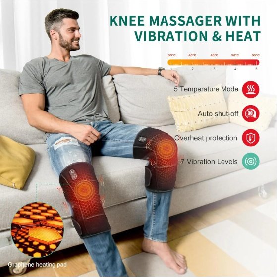 6c759696-049b-45c1-8350-62122519578b.jpg Eated Knee Massager With Vibration, Cordless Heating Pad For Knees, Shoulders And Elbows To Relieve Deep Tissue Pressure, Knee Warming Kit, Heated Knee Pads For Men, Women And Seniors