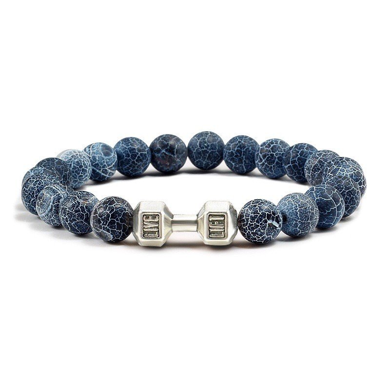 927ec493-5043-4075-8b3b-d4e5fa899a9f.jpg Turquoise Energy Gun Black Electroplated Alloy Barbell Bracelet