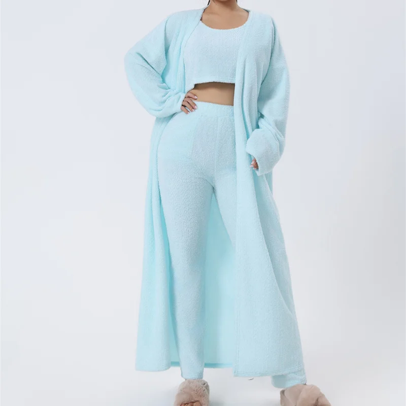 7e7ba1f9-d353-4868-833f-4cb95f1ca939.jpg Cozy Pajama Set, 3 Piece Lounge Set, Cute Loungewear, Warm Suit Sets, Matching Set, Lounge Set, 3 Piece Pant Sets, Women Winter Dress