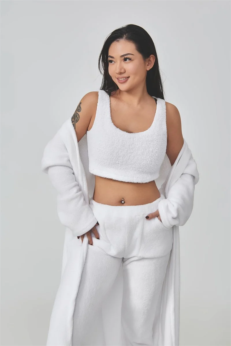 a9c0727e-ac22-46af-92f6-6704cba00e48.jpg Cozy Pajama Set, 3 Piece Lounge Set, Cute Loungewear, Warm Suit Sets, Matching Set, Lounge Set, 3 Piece Pant Sets, Women Winter Dress